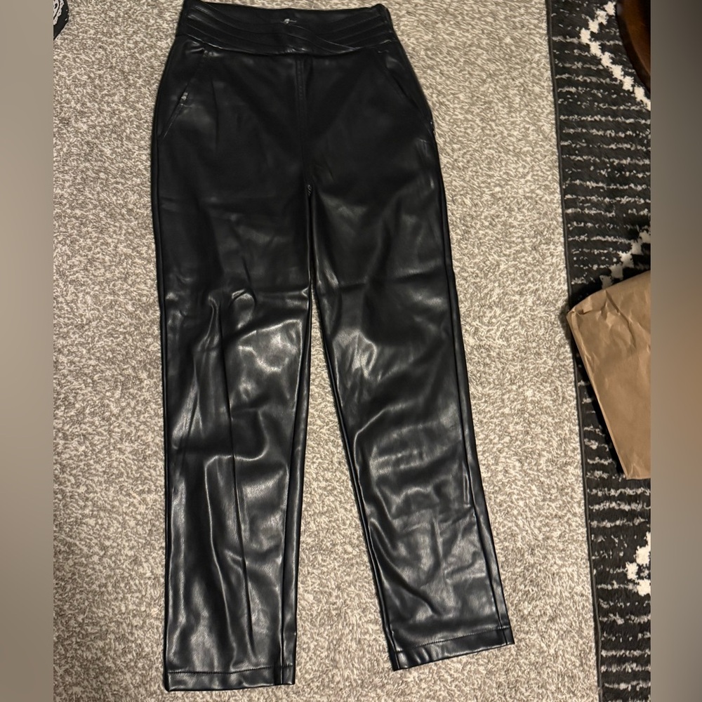 7 For All Mankind Black Straight Leg Pants